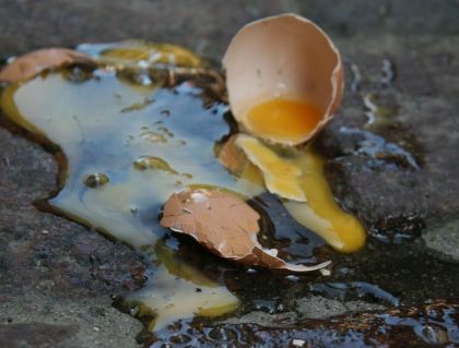 Под Радой – первая потасовка: протестующим разбили яйца