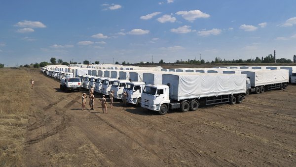 На Донбасс прибыл десятый российский гумконвой