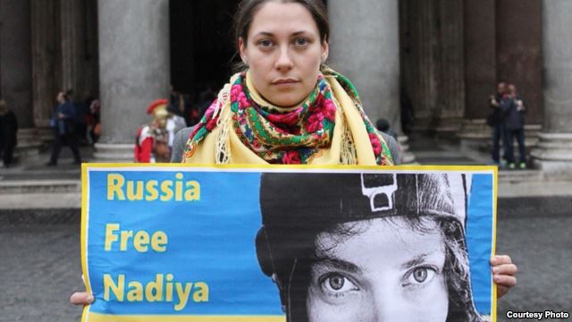Украинцы провели в Риме акцию в поддержку Надежды Савченко