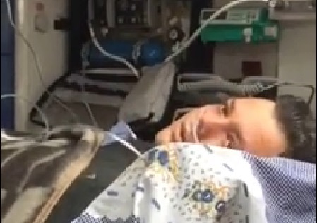 Видео: Семенченко в машине скорой помощи после ранения под Углегорском