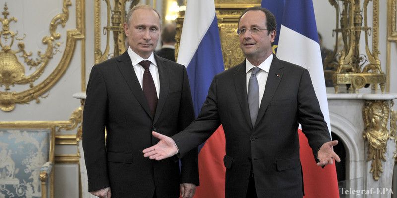 Путин провел встречу с Олландом в Париже