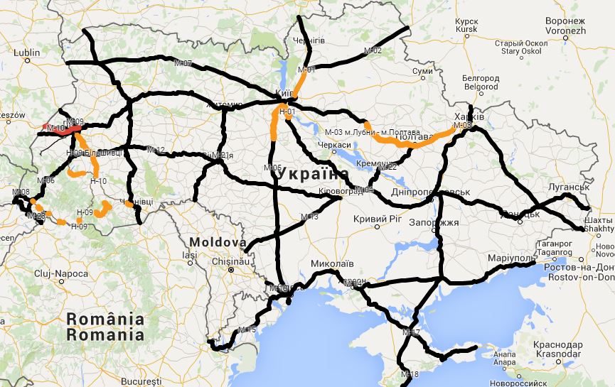 Создана онлайн-карта ремонта украинских дорог