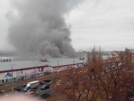 Харьков: на рынке «Барабашово» произошел пожар