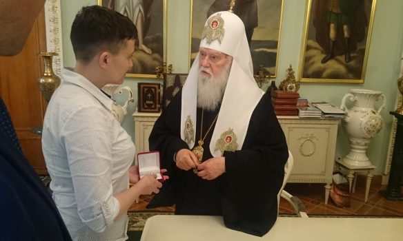 Савченко встретилась с патриархом Филаретом