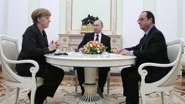 Путин призвал Меркель и Олланда «активнее воздействовать» на Украину