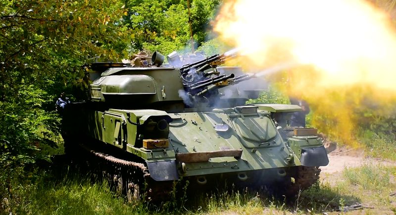Укроборонпром показал испытания зенитно-пушечного комплекса «Шилка»