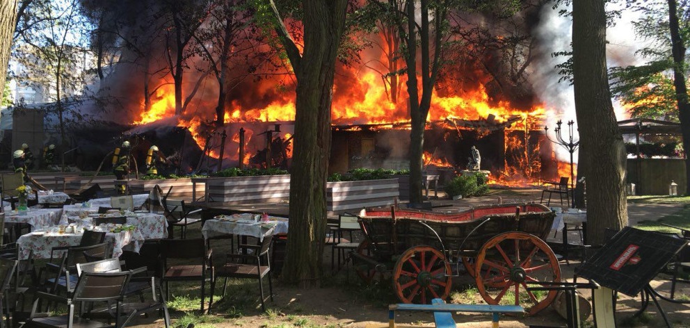 В одесском Парке Горького сгорело кафе
