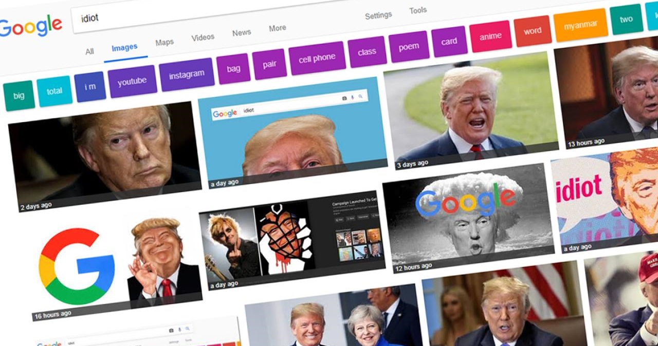В Google объяснили, почему при запросе «идиот» показывается фото Трампа