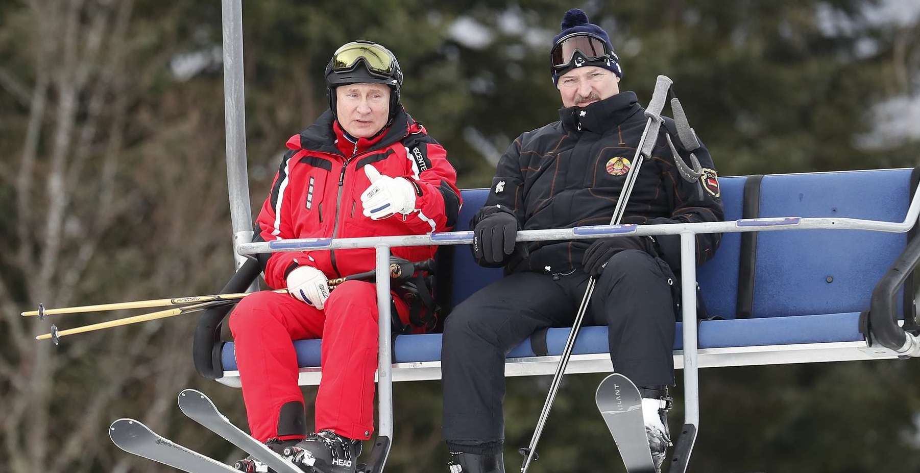 Путин и Лукашенко покатались на лыжах в Сочи