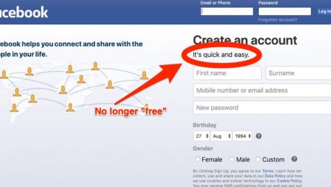 Facebook удалила слоган «Это бесплатно и всегда будет»
