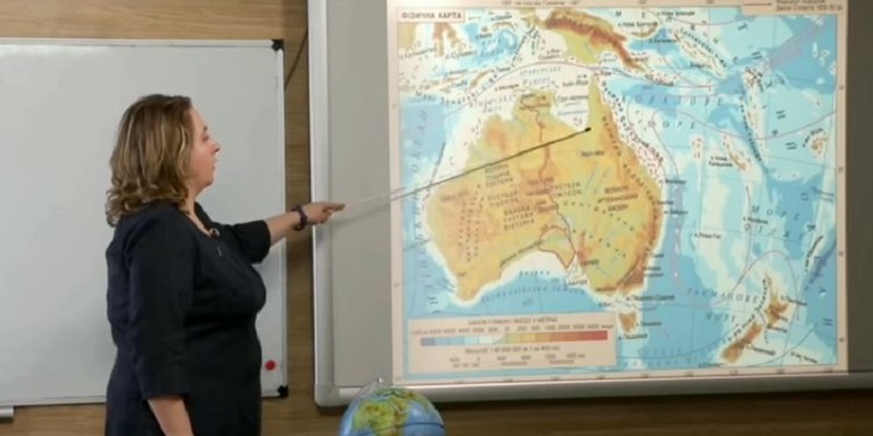 Украинским школьникам показали, что Австралию омывает Атлантический океан