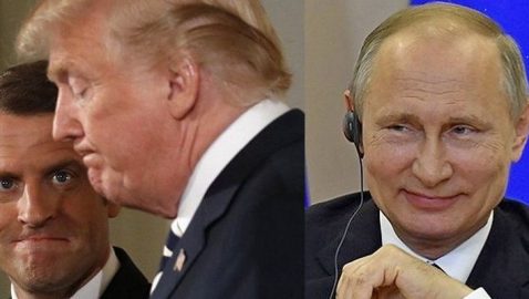 Путин с Макроном и Трампом обменялись поздравлениями с 75-летием Победы