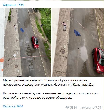 В центре Харькова мать с ребёнком выпали с 19-го этажа - 1 - изображение