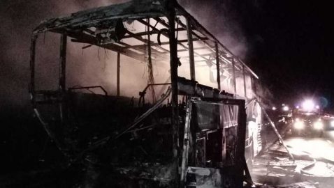 В России сгорел автобус из Донецка: есть пострадавшие