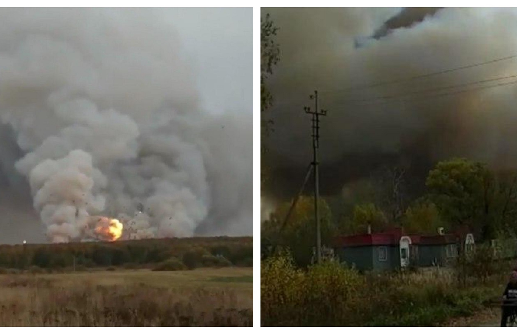 В Рязанской области загорелся склад боеприпасов