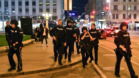 Теракт в Вене: появилось видео предположительного задержания четверых злоумышленников