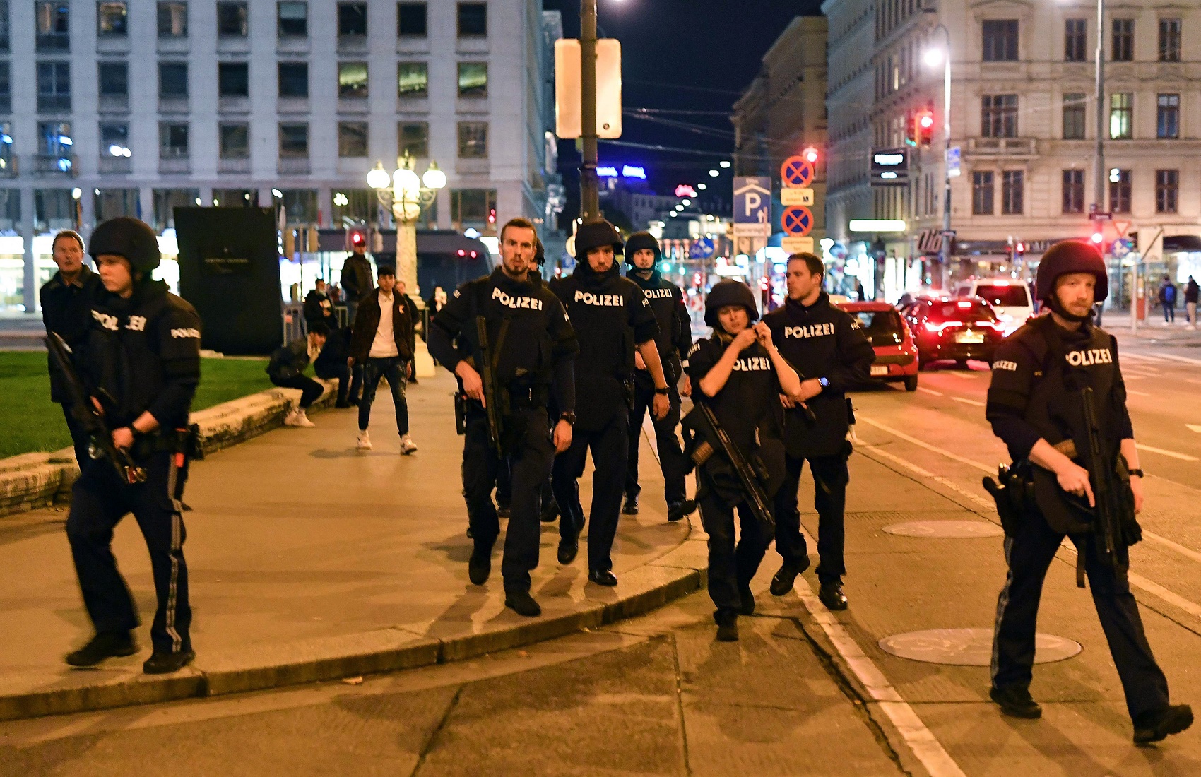 Теракт в Вене: появилось видео предположительного задержания четверых злоумышленников