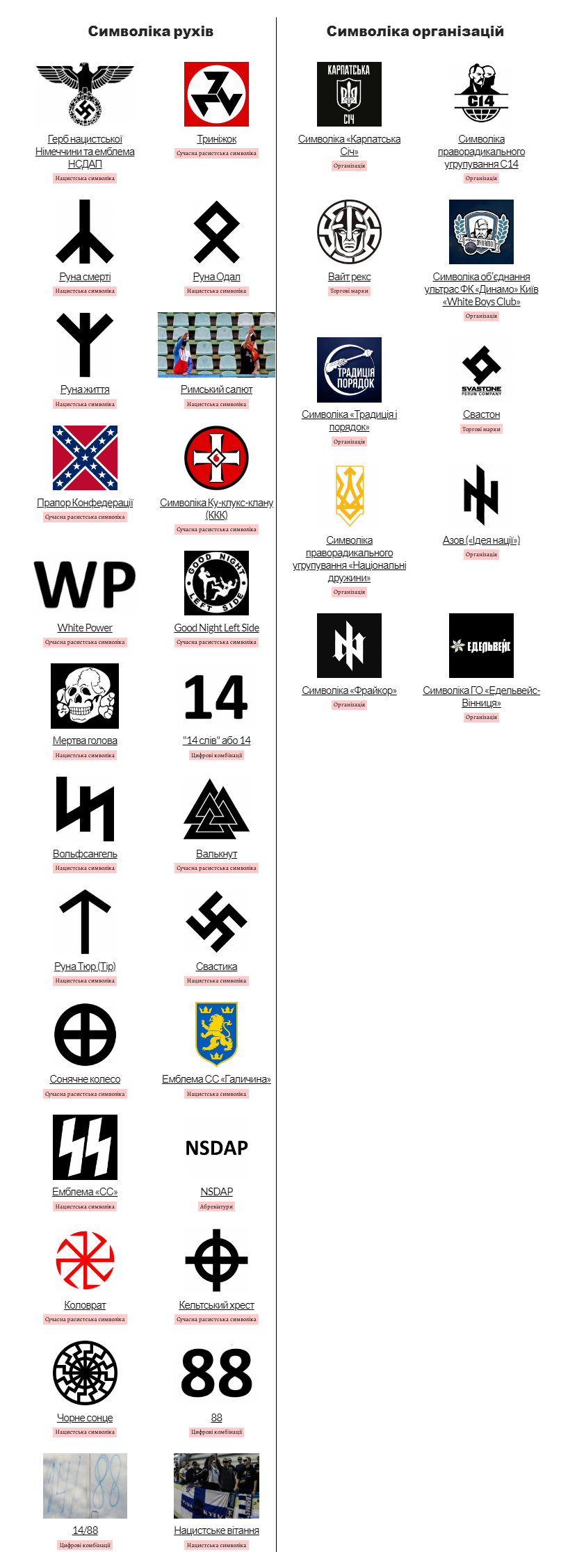Свастика, эмблемы СС, символы Азова, Нацкорпуса, С14, Фрайкора: стала известна база символов ненависти в Украине - 1 - изображение
