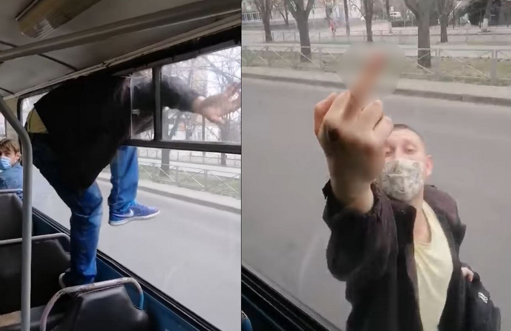 В Черкассах пассажир ударил кондуктора ногой и сбежал через окно (видео)