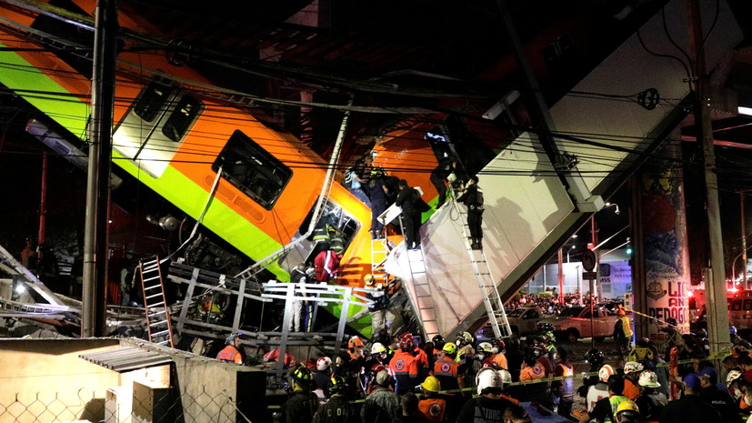 В Мехико обрушился метромост с поездом: 20 погибших (фото, видео)