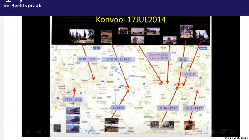 На суде по MH17 показали маршрут «Бука», сбившего Boeing MH17