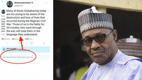 Twitter удалил пост президента Нигерии о гражданской войне - 1 - изображение