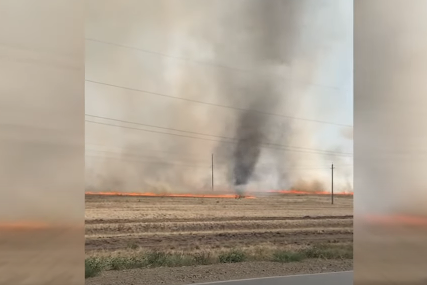 Огненный торнадо в Башкирии сняли на видео