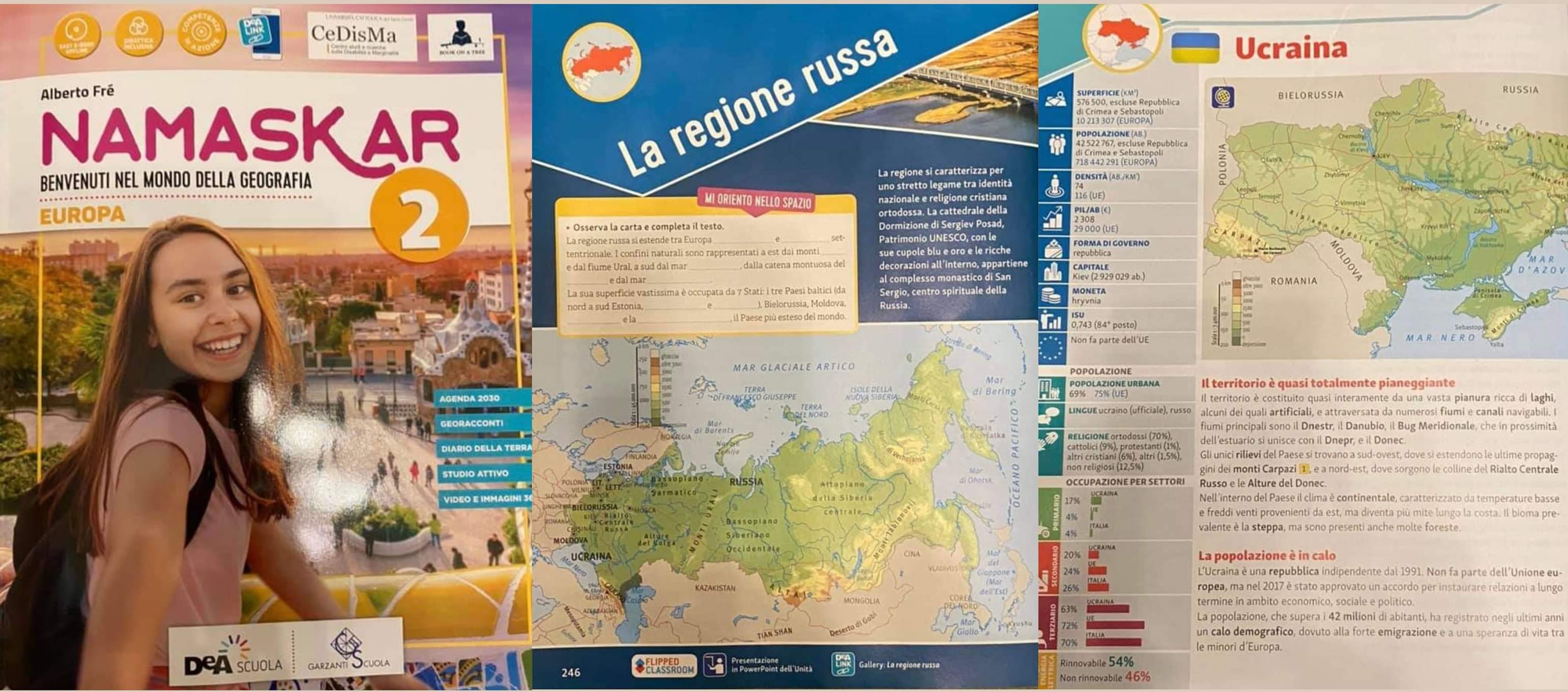 В итальянском учебнике по географии Украину включили в состав России (фото) - 1 - изображение