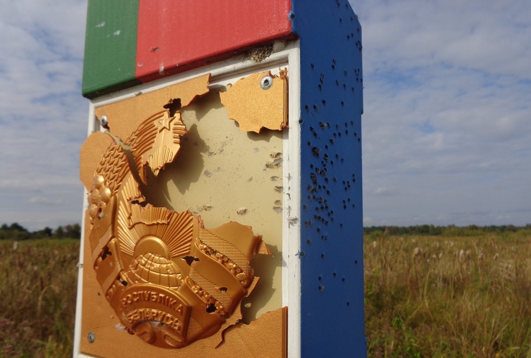 Белорусский пограничный знак обстреляли с территории Украины